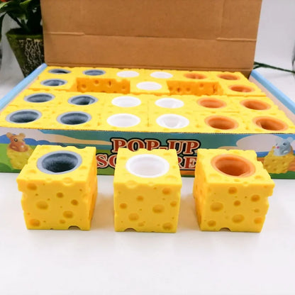 Pop-Up Mouse in Cheese Squeeze Stress Relief Fidget Toy