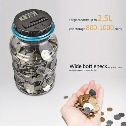 Digital Coin Counter Piggy Bank – Large Clear Savings Jar