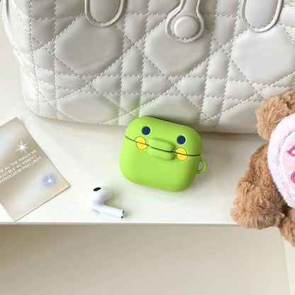 Cute Frog AirPods Case Silicone with Carabiner Clip