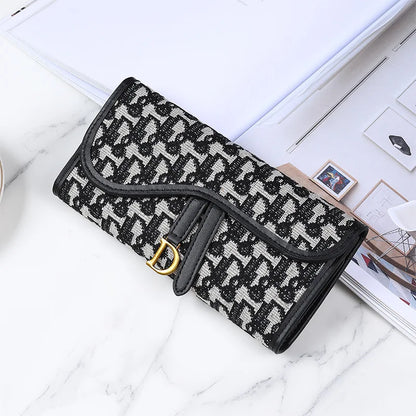 Women's Vintage Houndstooth Wallet – D-Clip Coin Purse & Card Holder