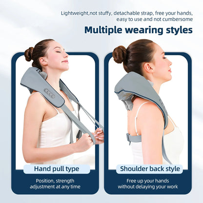 Neck & Shoulder Massager Shawl – 26W Wireless Kneading Massage Wrap