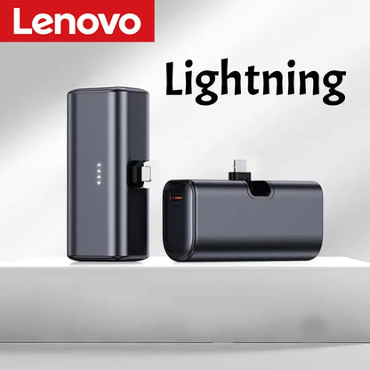 Lenovo Mini Power Bank 30000–50000mAh – USB-C & Lightning Fast Charge