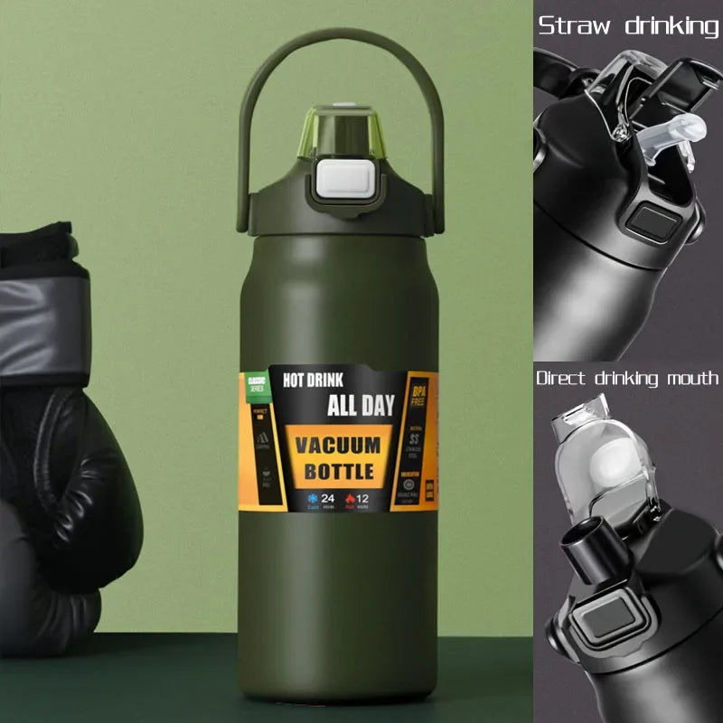 Large Capacity Vacuum Insulated Water Bottle – 800ml to 1500ml Stainless Steel Thermos
