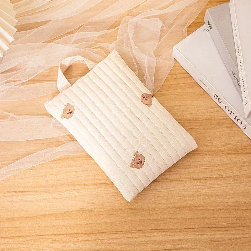 Embroidery Diaper Caddy Pouch – Quilted Cotton Nappy Purse
