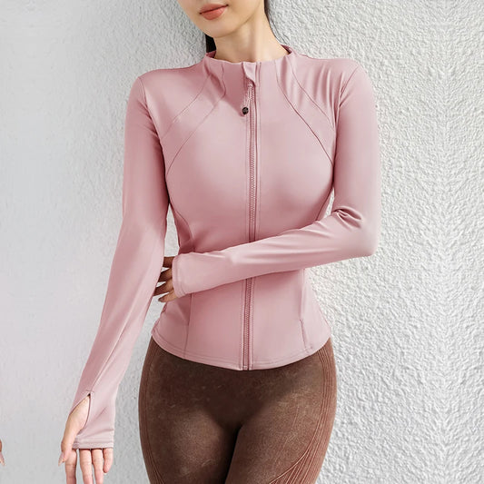 Women's Slim-Fit Zip-Up Athletic Jacket