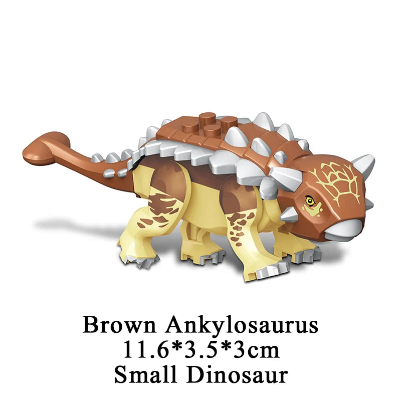 Jurassic Dinosaur Building Blocks Figures – T-Rex Raptor Triceratops MOC Models