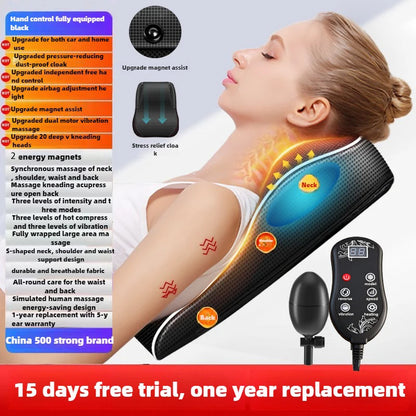 Electric Cervical Neck & Back Massager – Airbag Shiatsu with Heat