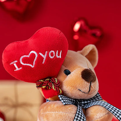 Teddy Bear Holding Heart Plush Toy – Stuffed Animal Gift