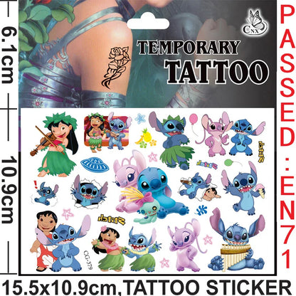 Disney Stitch Temporary Tattoo Stickers Water Transfer Kids Party