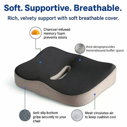 Memory Foam Seat Cushion – 3D Ergonomic Support for Office & Home