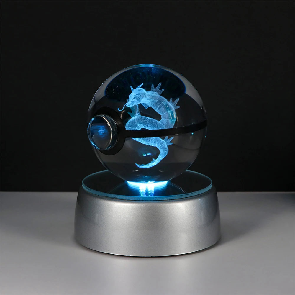 Pokémon Pikachu and Charizard 3D Crystal Poké Ball with LED Base