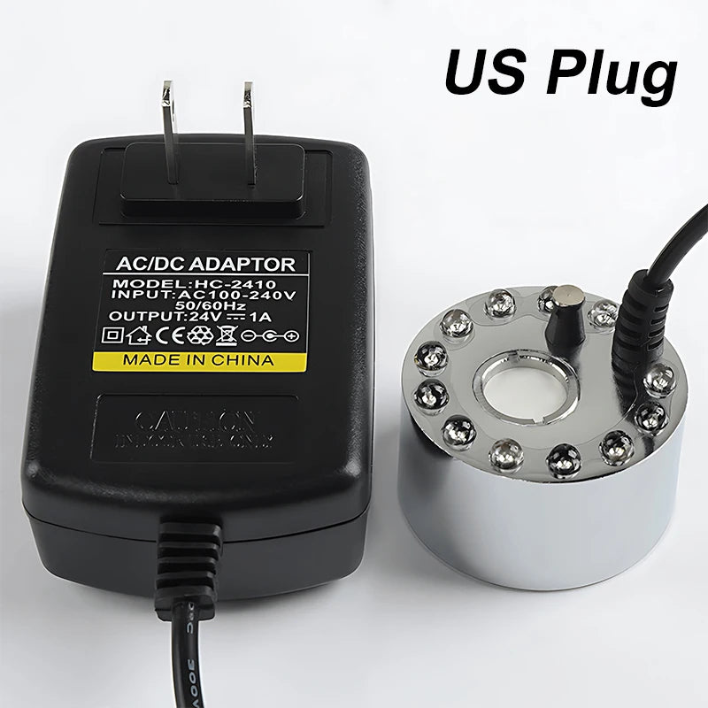 Mini LED Fog Machine Mist Maker with Pond Fogger & AC Adapter