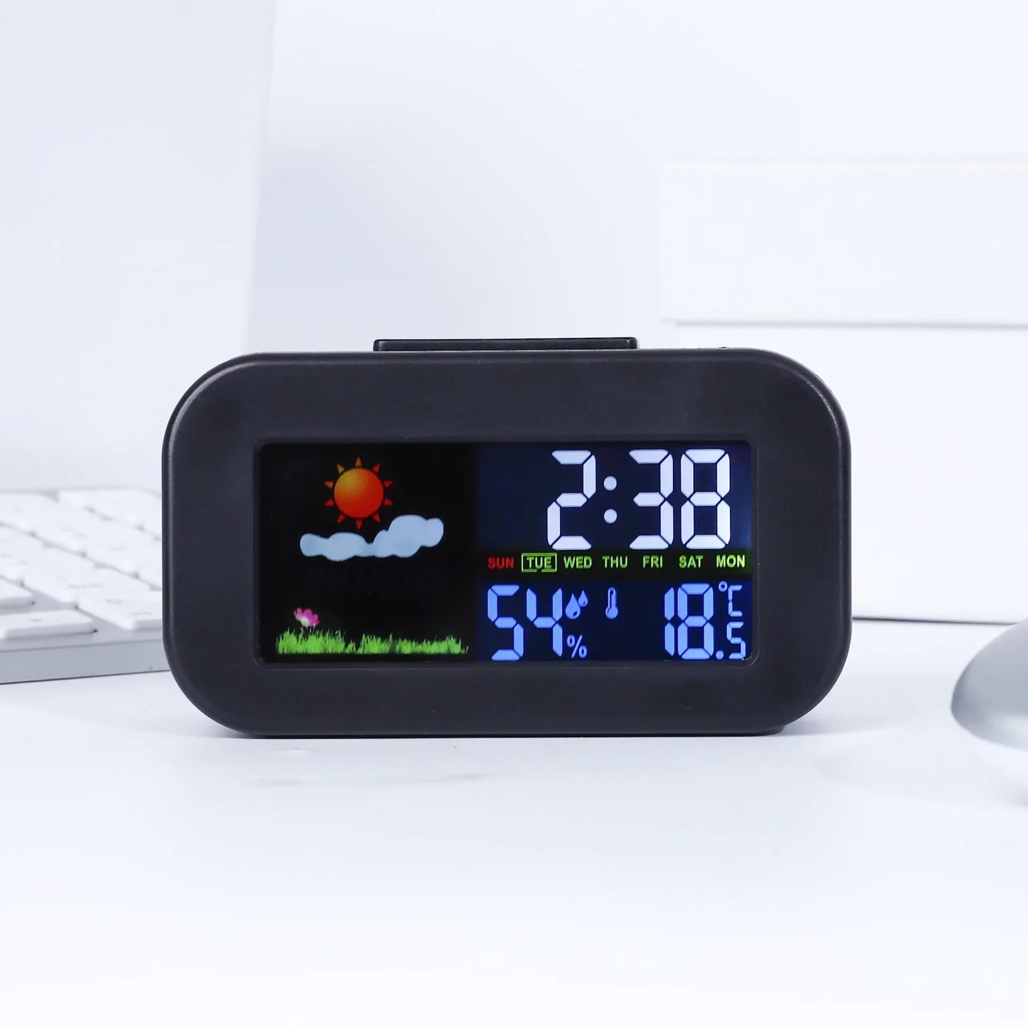 Digital Weather Station Clock with Color Display & Humidity Monitor
