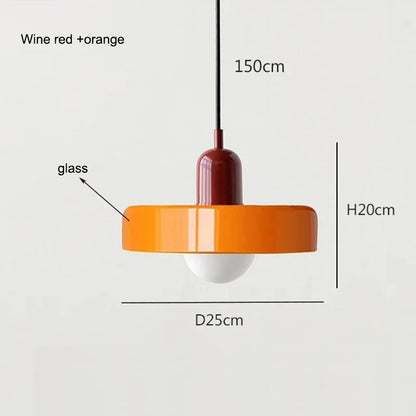 Nordic Glass Bauhaus Pendant Light – Retro Chandelier for Dining Room, Bedroom & Cafe