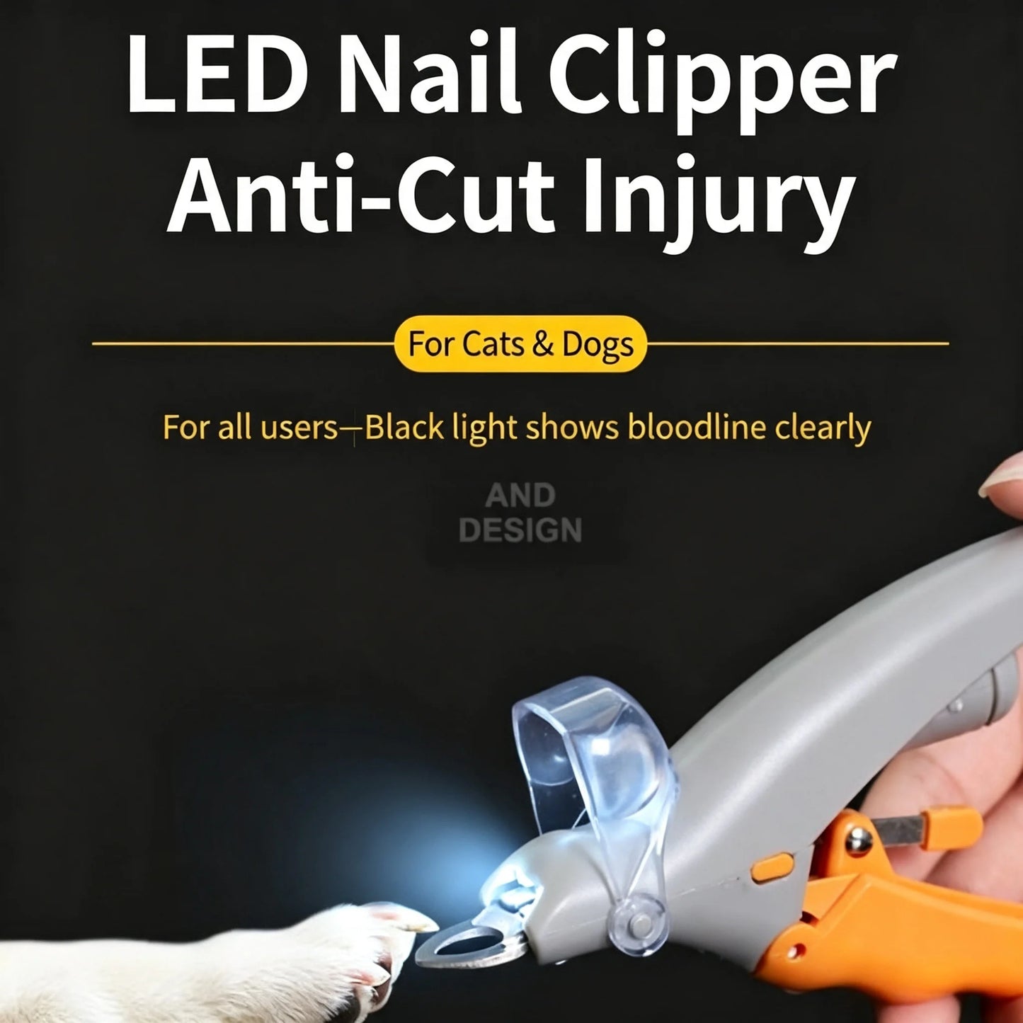 LED Pet Nail Clipper – Safe & Precise for Dogs & Cats