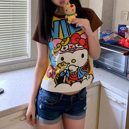 Hello Kitty Y2K Crop Top T Shirt