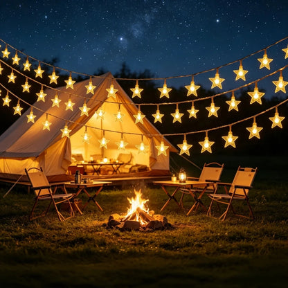 Star LED Fairy String Lights – Warm White Waterproof Indoor & Outdoor