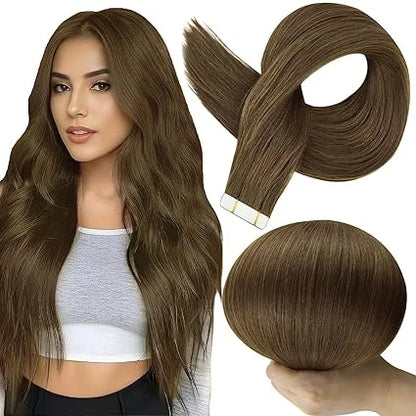 Tape-In Hair Extensions 100% Remy Human Hair Straight Seamless