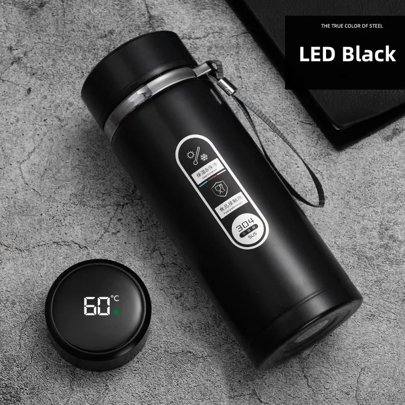 Stainless Steel Thermos Bottle with LED Temperature Display – 500ml & 1L