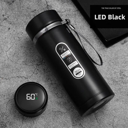 Stainless Steel Thermos Bottle with LED Temperature Display – 500ml & 1L