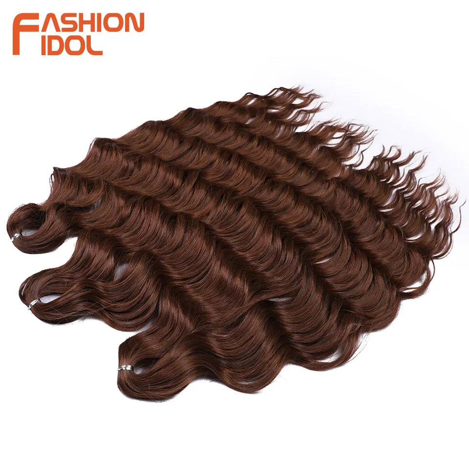 Deep Wave Braiding Hair Extensions 24 Inch – Synthetic Water Wave Crochet Hair