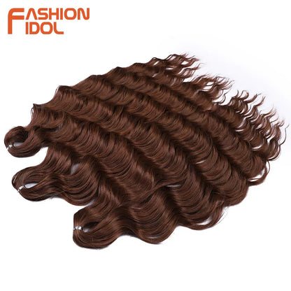 Deep Wave Braiding Hair Extensions 24 Inch – Synthetic Water Wave Crochet Hair