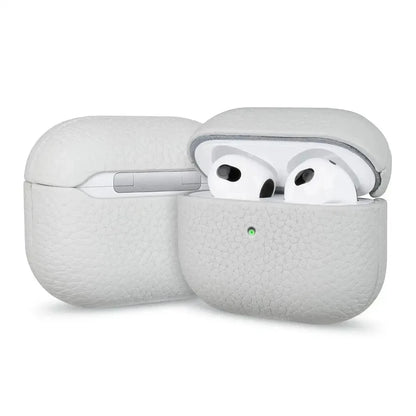 Genuine Leather AirPods Case – Litchi Texture, Italian Style
