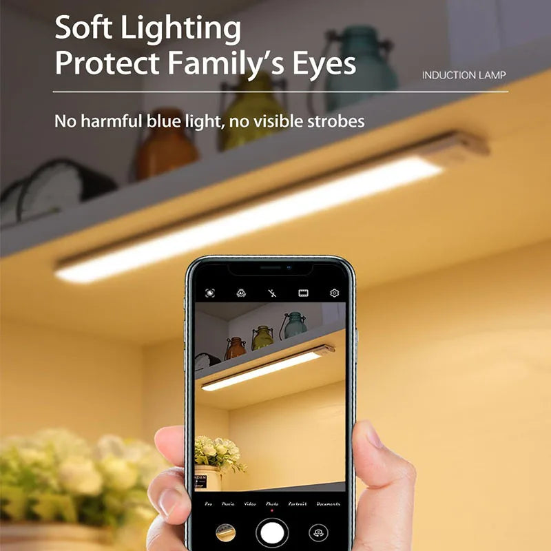 Motion Sensor LED Under Cabinet Light – USB Rechargeable, 3 Color Modes