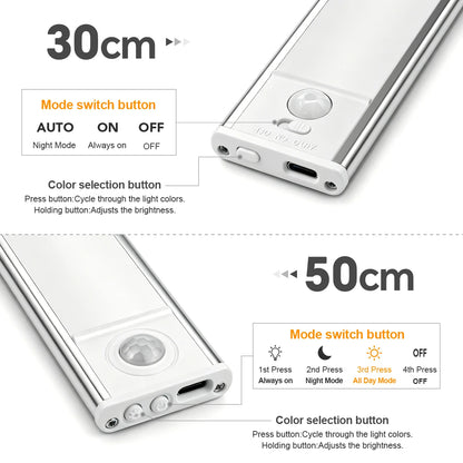 Motion Sensor LED Light Bar – USB Rechargeable, Magnetic Mount