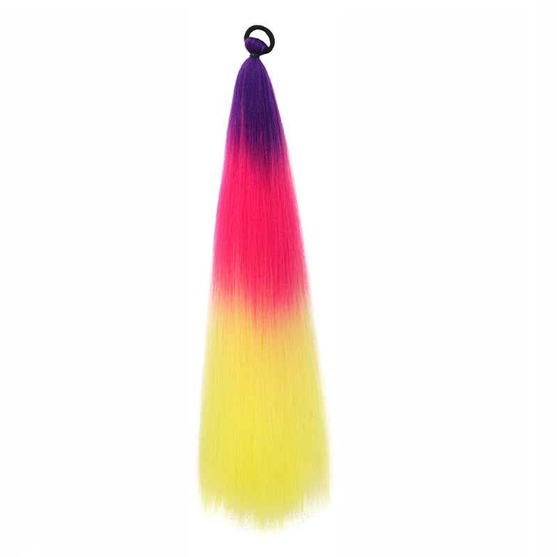 26-Inch Ombre Straight Ponytail Extension with Elastic Tie