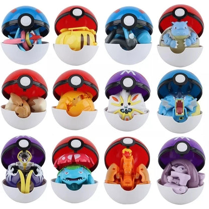 12 Style Pokémon Ball Pikachu Mewtwo Action Figure Collection