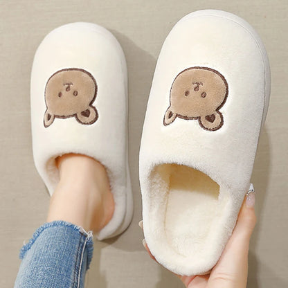 Cute Bear Plush Slippers for Women & Men