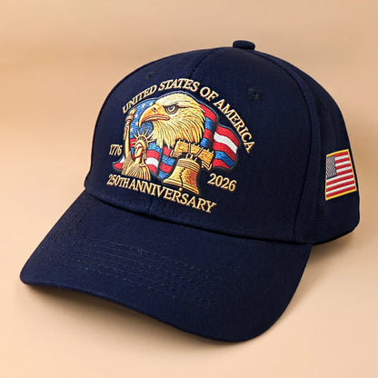 USA 250th Anniversary Eagle Baseball Cap – Washed Cotton