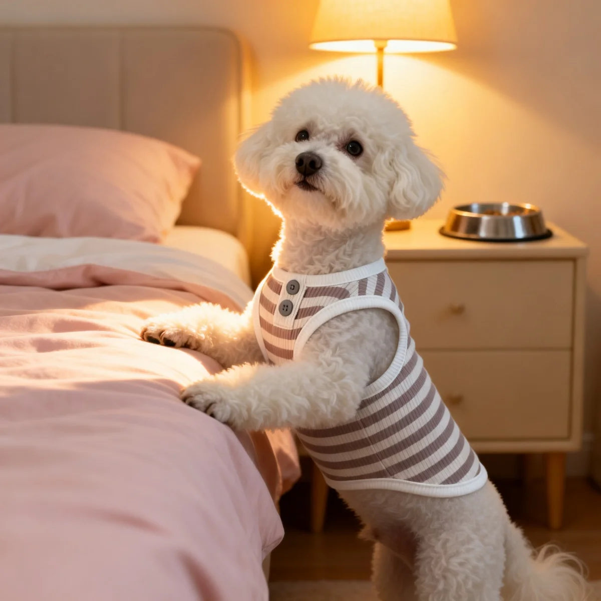 Striped Dog Vest – Breathable Summer Tank Top for Small Dogs