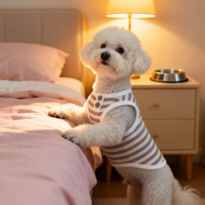 Striped Dog Vest – Breathable Summer Tank Top for Small Dogs
