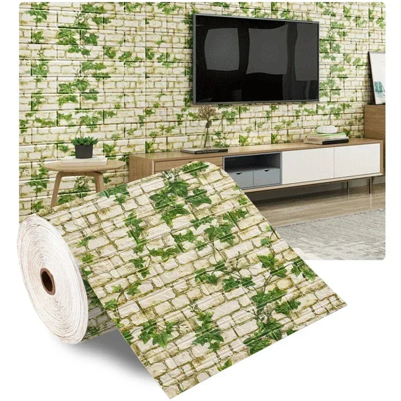 3D Self-Adhesive Foam Brick Wallpaper Roll | 27.6" Wide
