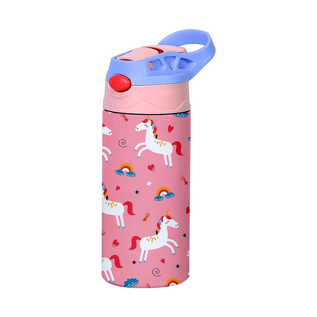 Kids Insulated Water Bottle with Straw – 12oz Cute Cartoon Design