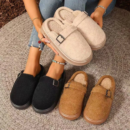 Women's Plush Platform Slippers – Fluffy Indoor House Shoes