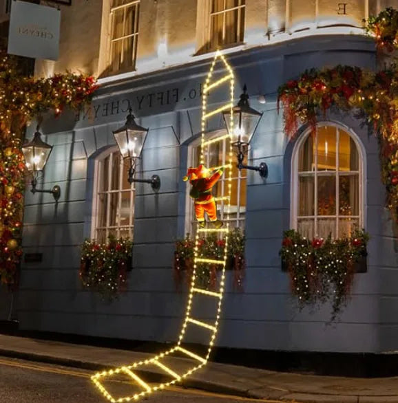 Santa Claus Climbing Ladder LED Christmas Light – USB, 8 Modes