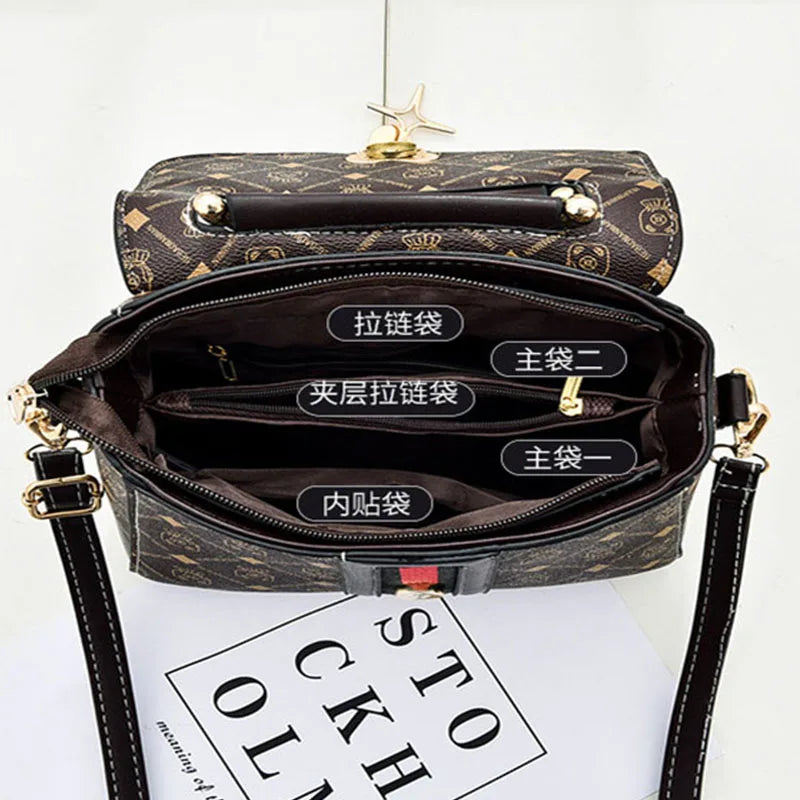 Printed Monogram Handbag for Women – Luxury Crossbody Tote