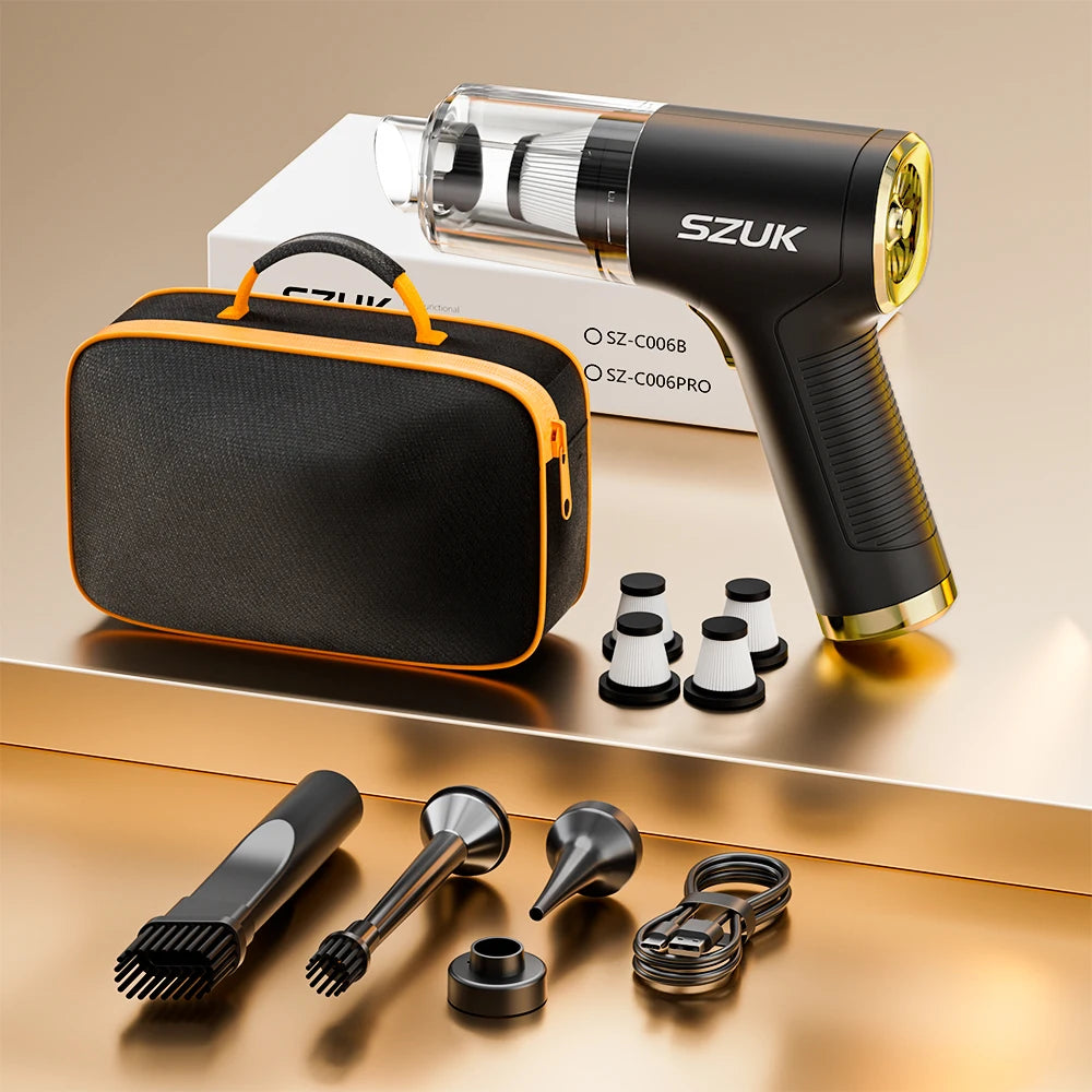 SZUK Cordless Mini Vacuum Cleaner – 78000Pa Handheld Car Vacuum with Accessories