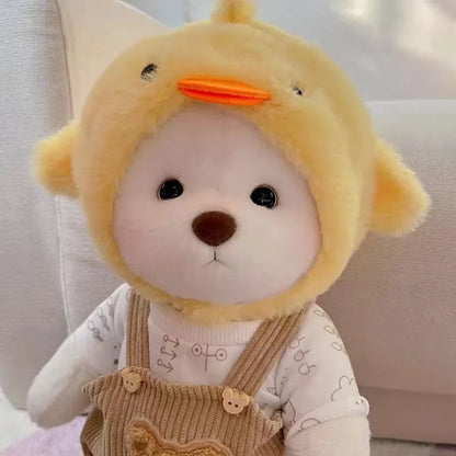 Dress-Up Teddy Bear Plush Toy with Changeable Outfits – Cute Stuffed Animal Doll