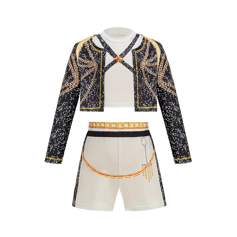 Girls Singer Stage Performance Costume Set – 3-Piece Kids Outfit
