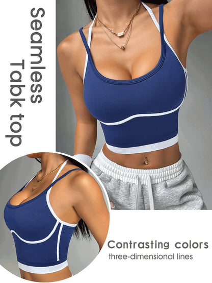 Color Block Sports Bra Women – High Support Workout Bra