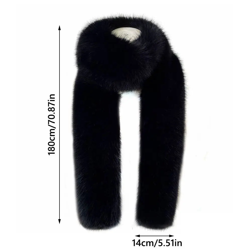 Faux Fur Long Scarf – Soft Plush Wrap Shawl for Women