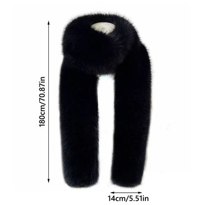 Faux Fur Long Scarf – Soft Plush Wrap Shawl for Women