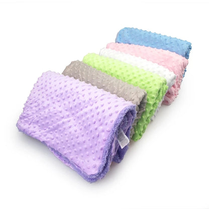Baby Blanket – Soft Minky Dot Fleece Newborn Swaddle Wrap