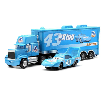Disney Pixar Cars Lightning McQueen Dinoco Mack Truck Toy Set