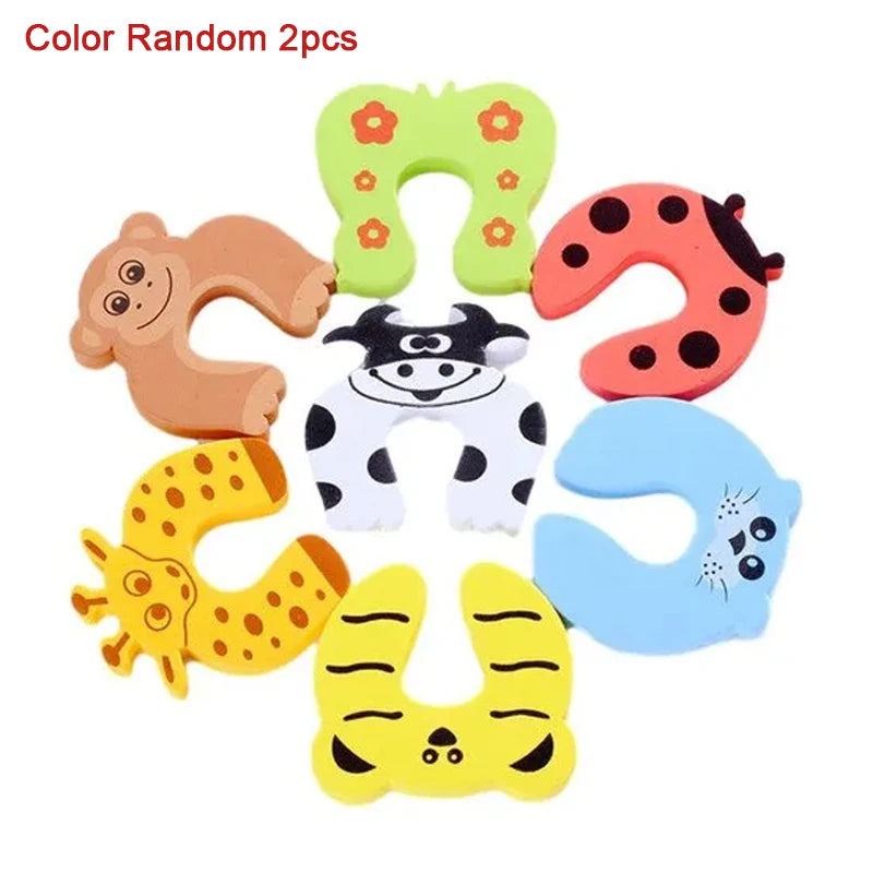 Baby Safety Door Stoppers Cartoon Animal Anti-Pinch Guards