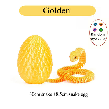 3D Printed Snake Egg Fidget Toy – Articulated Desk Ornament